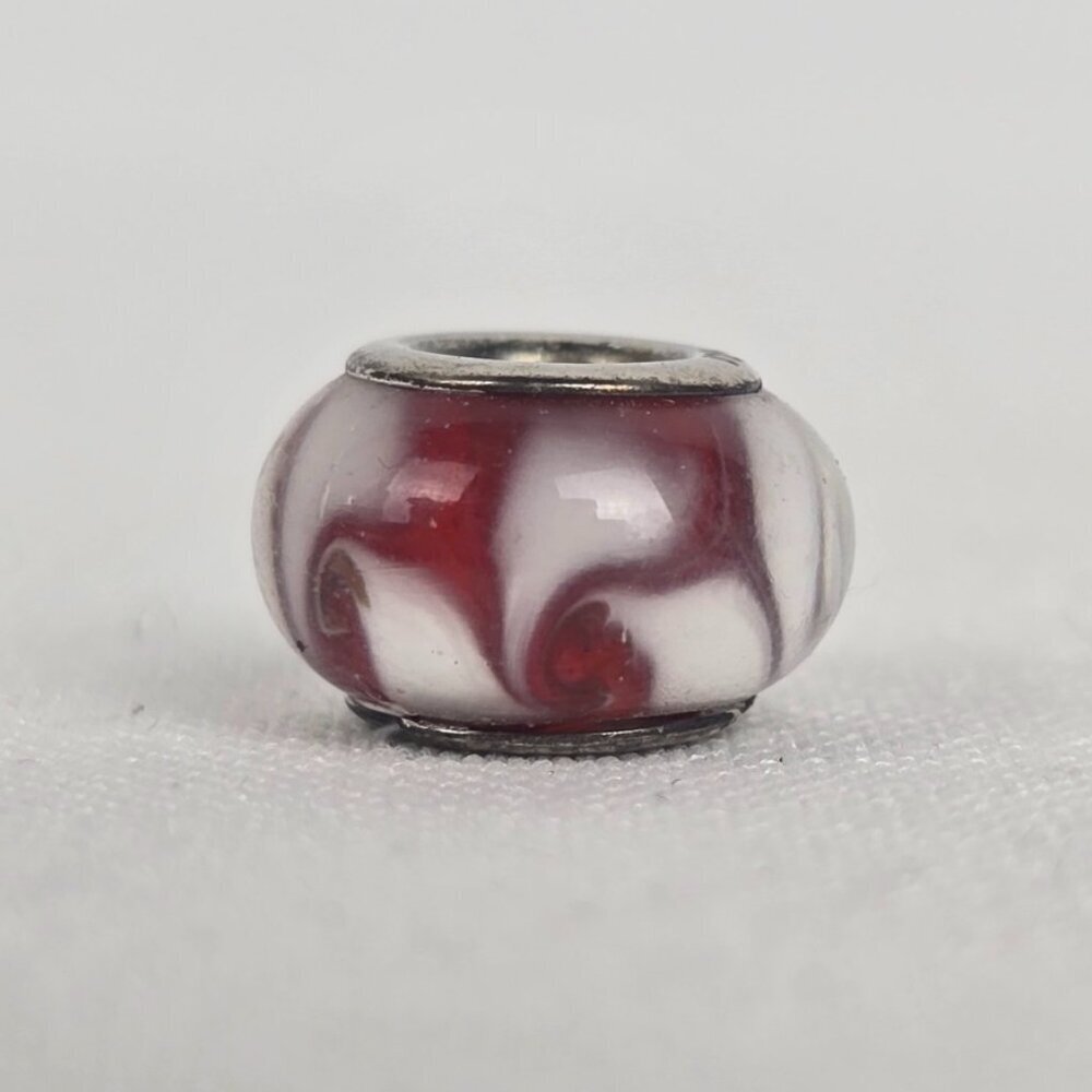 925 Sterling Silver Red Glass European Bracelet Bead